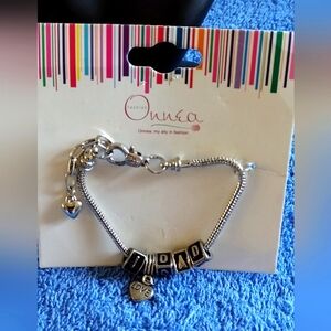I Love 💜 DaD Charm Bracelet New